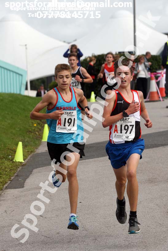 Boys under-15s 3 stage relay, Northern Senior 6 and 4 and Junior Stage Road Relays, SportsCity, Manchester. Photo:  David T. Hewitson/Sports for All Pics
